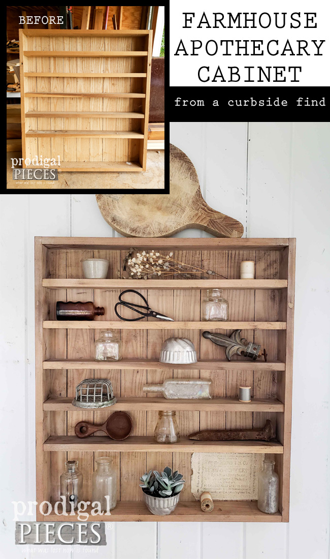 Found on the curb, this DIY farmhouse apothecary cabinet just needed a little TLC from Larissa at Prodigal Pieces | Home Decor made simple at prodigalpieces.com prodigalpieces homedecor farmhouse handmade vintage home
