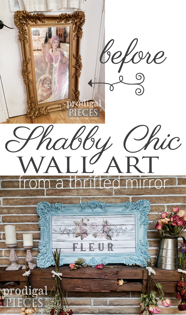 A misfit mirror has a gorgeous frame which makes it a perfect candidate for a shabby chic makeover. Come see the video tutorial by Larissa of Prodigal Pieces for some DIY fun. | prodigalpieces.com prodigalpieces farmhouse shabbychic home homedecor diy crafts video