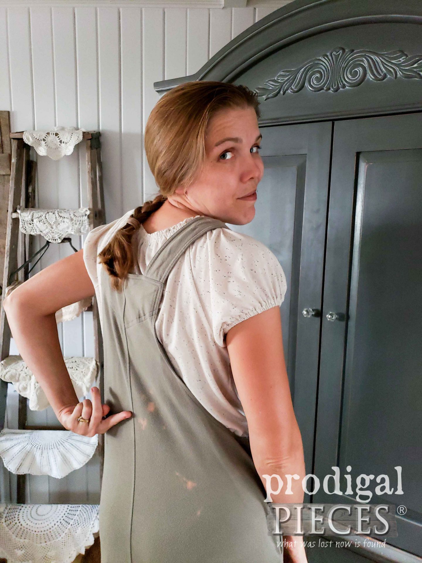 Bleached Bib Dress and How to Fix It | prodigalpieces.com prodigalpieces diy fashion howto clothing Bleached Bib Dress and How to Fix It | prodigalpieces.com prodigalpieces diy fashion howto clothing