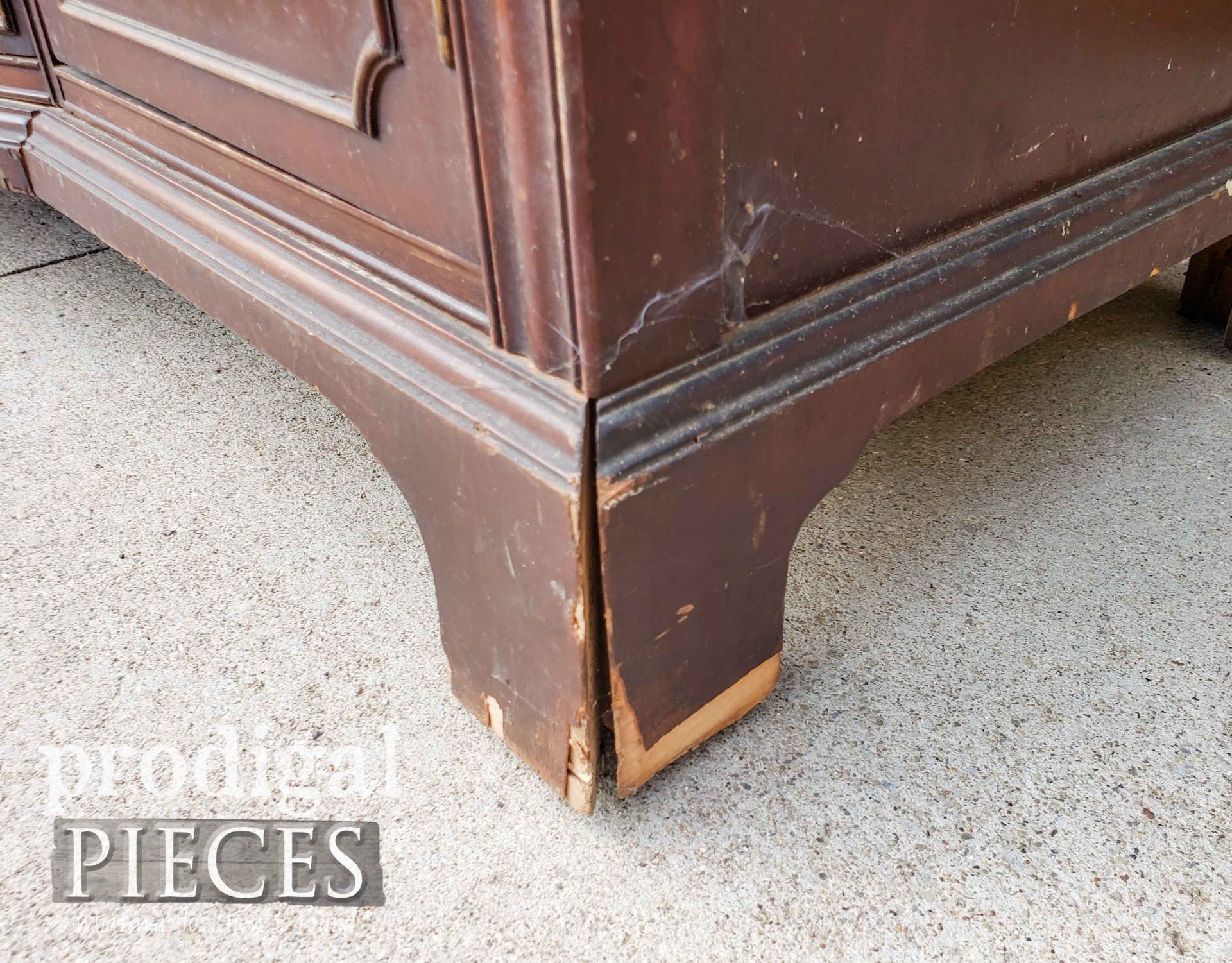 Damaged Buffet Foot and Skirt | prodigalpieces.com Damaged Buffet Foot and Skirt | prodigalpieces.com