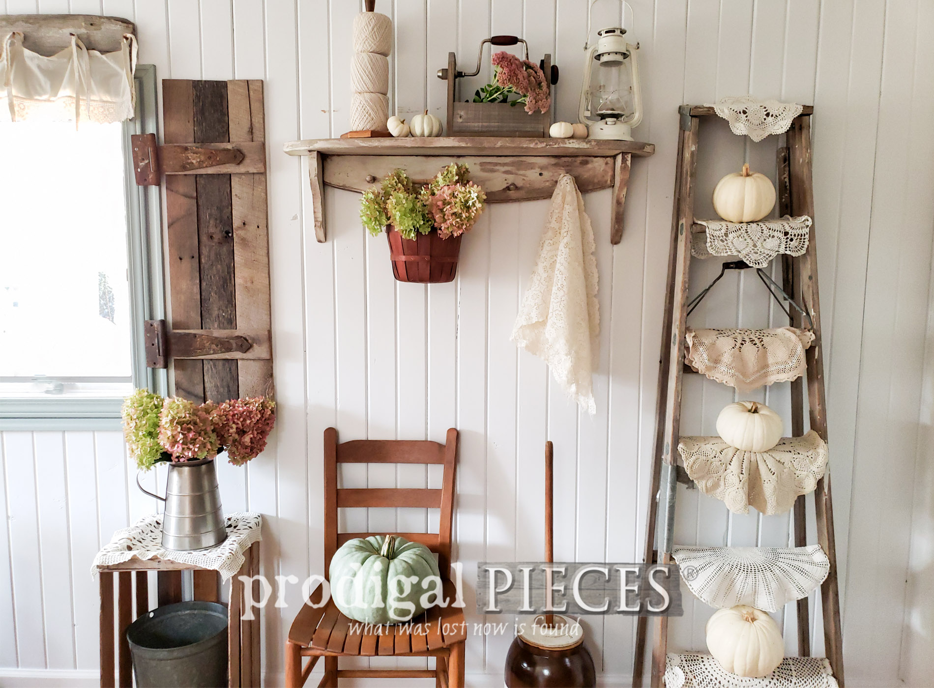 Farmhouse Fall Vignette from Thrifted Finds