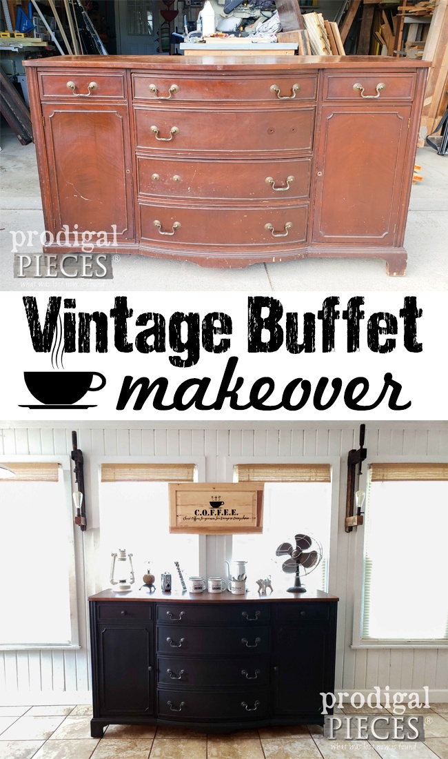 This vintage buffet makeover is one to see. Larissa of Prodigal Pieces gives it new life and purpose as a DIY Coffee Bar | Head to prodigalpieces.com prodigalpieces diy home coffee farmhouse homedecor This vintage buffet makeover is one to see. Larissa of Prodigal Pieces gives it new life and purpose as a DIY Coffee Bar | Head to prodigalpieces.com prodigalpieces diy home coffee farmhouse homedecor