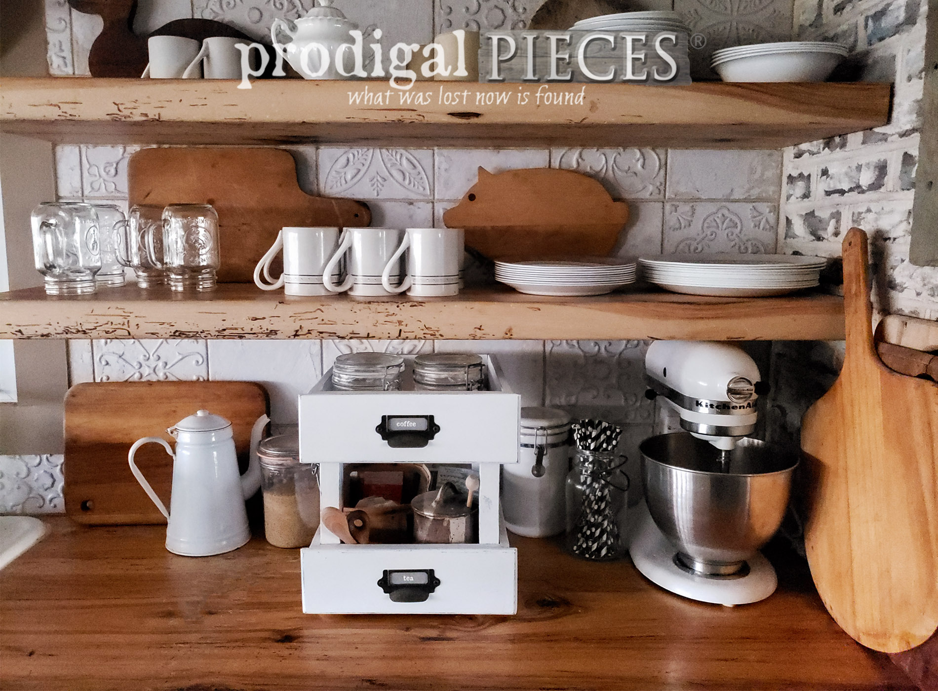 Upcycled Drawers Tiered Stand ~ DIY Storage