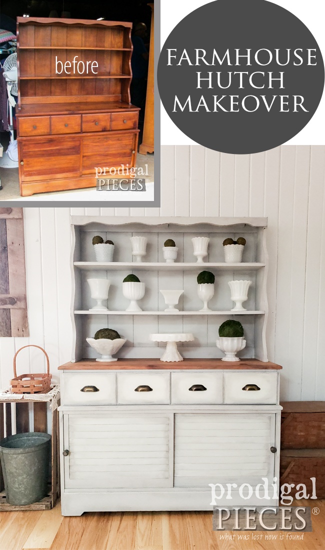 Vintage Farmhouse Hutch Makeover using the HomeRight Super Finish Max Extra Sprayer and Blending Techniques by Larissa of Prodigal Pieces | prodigalpieces.com prodigalpieces farmhouse home furniture homedecor diy
