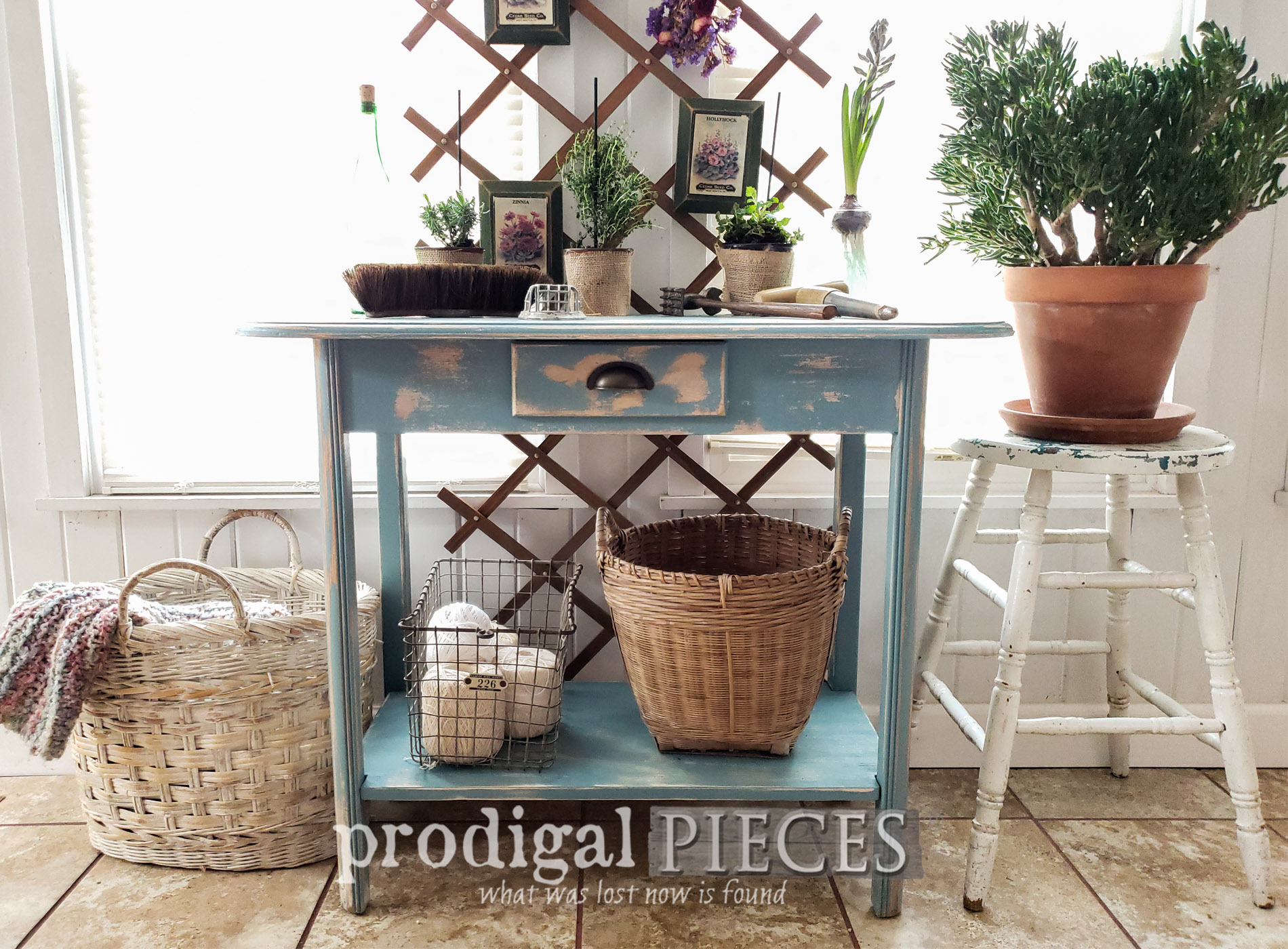Repurposed Desk to Console Table