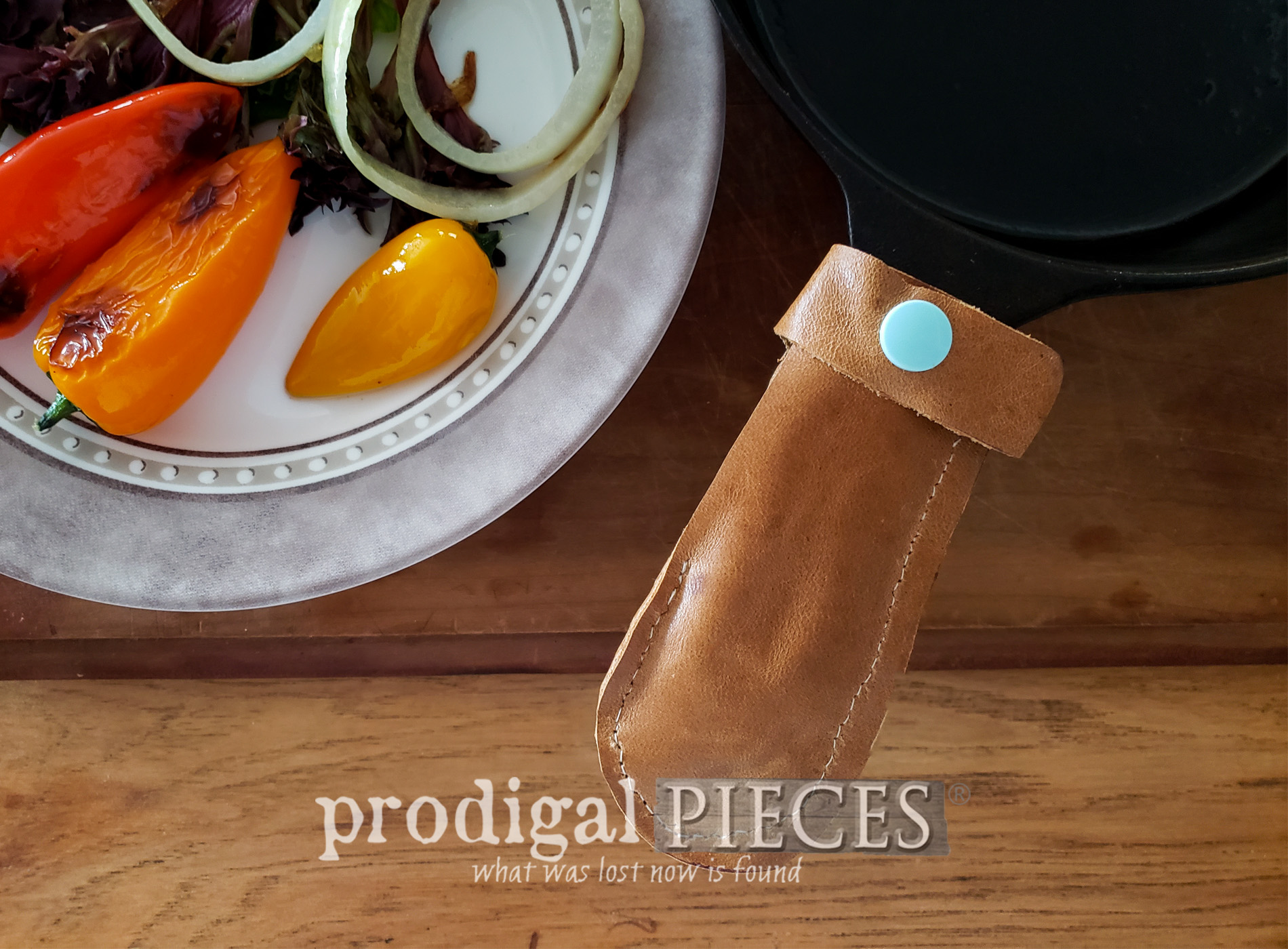 Upcycled Leather Pot Holder from Purse