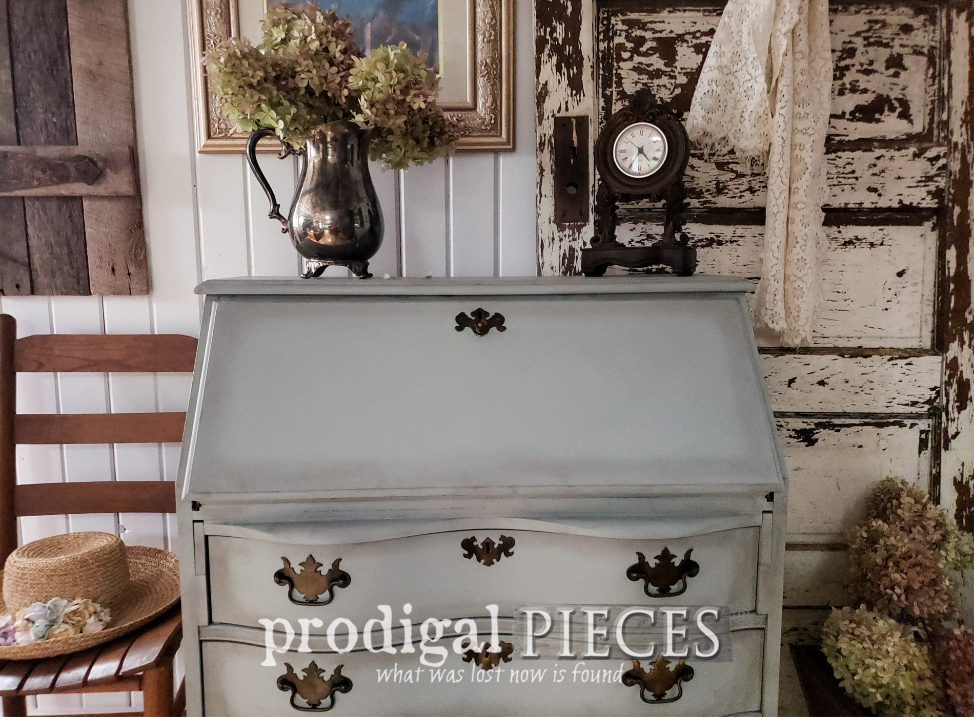 Vintage Secretary Desk with Updated Look