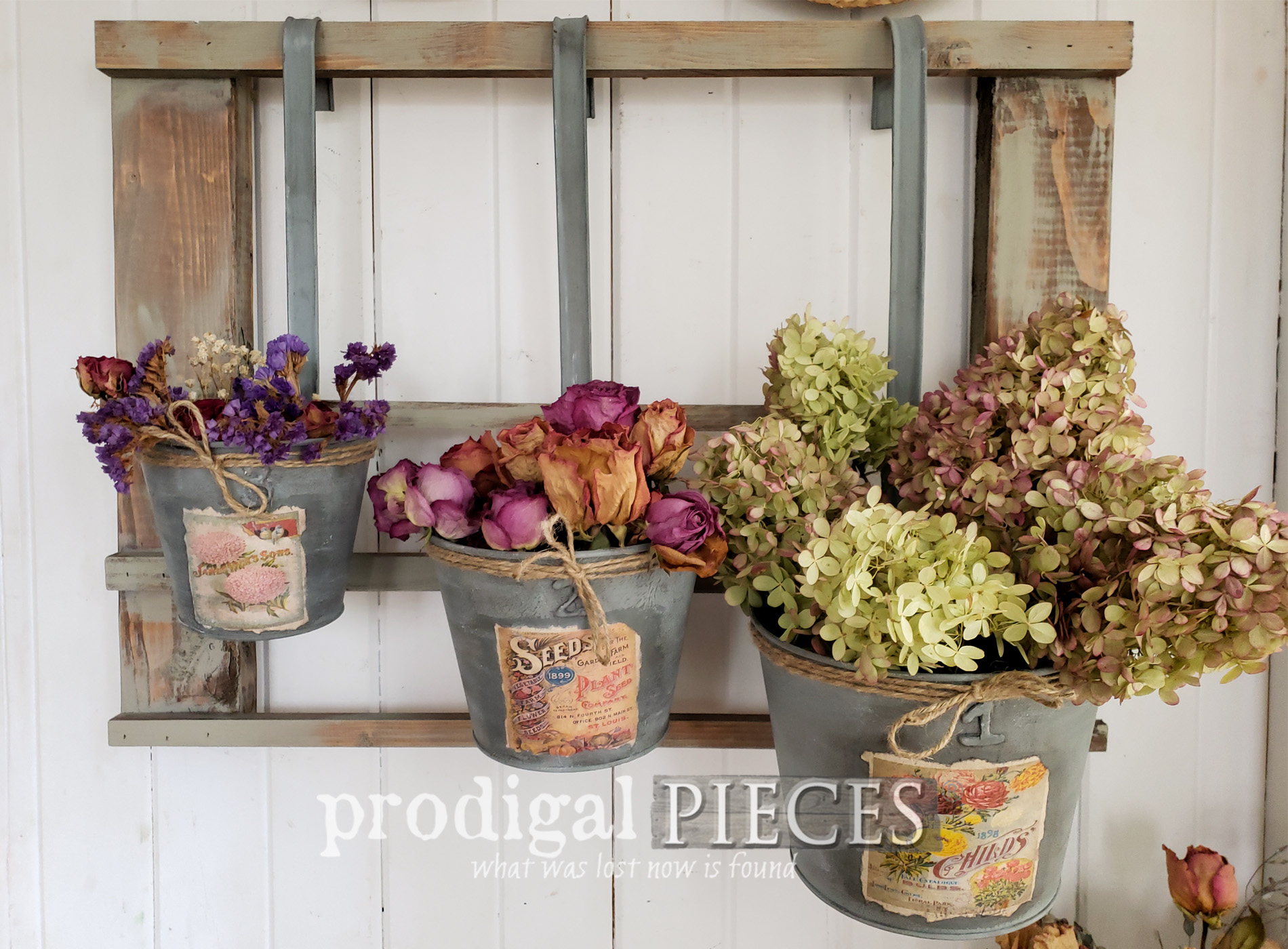Upcycled Christmas Decor into Farmhouse Decor