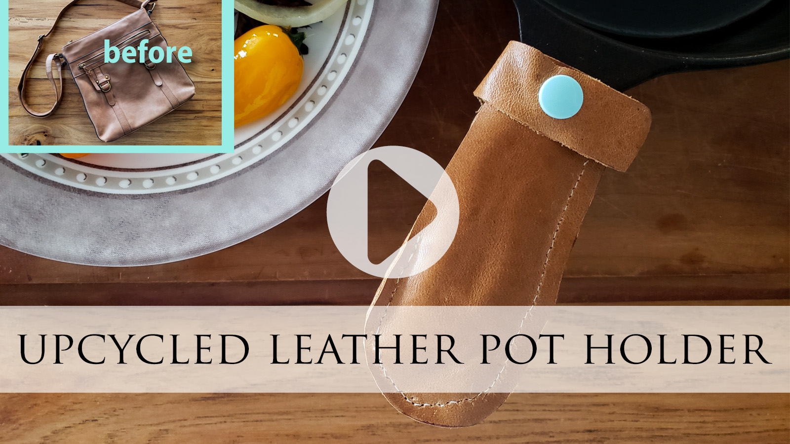 Upcycled Leather Pot Holder from Purse by Prodigal Pieces | prodigalpieces.com