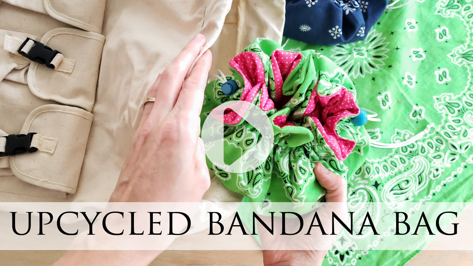 DIY Upcycled Bandana Drawstring Bag Video Tutorial by Larissa of Prodigal Pieces | prodigalpieces.com