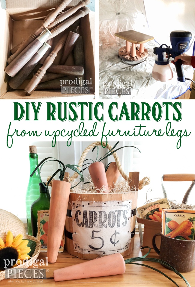 DIY Rustic Carrots made from Upcycled Furniture Legs for spring-time decor by Larissa of Prodigal Pieces | prodigalpieces.com prodigalpieces diy crafts spring home farmhouse homedecor