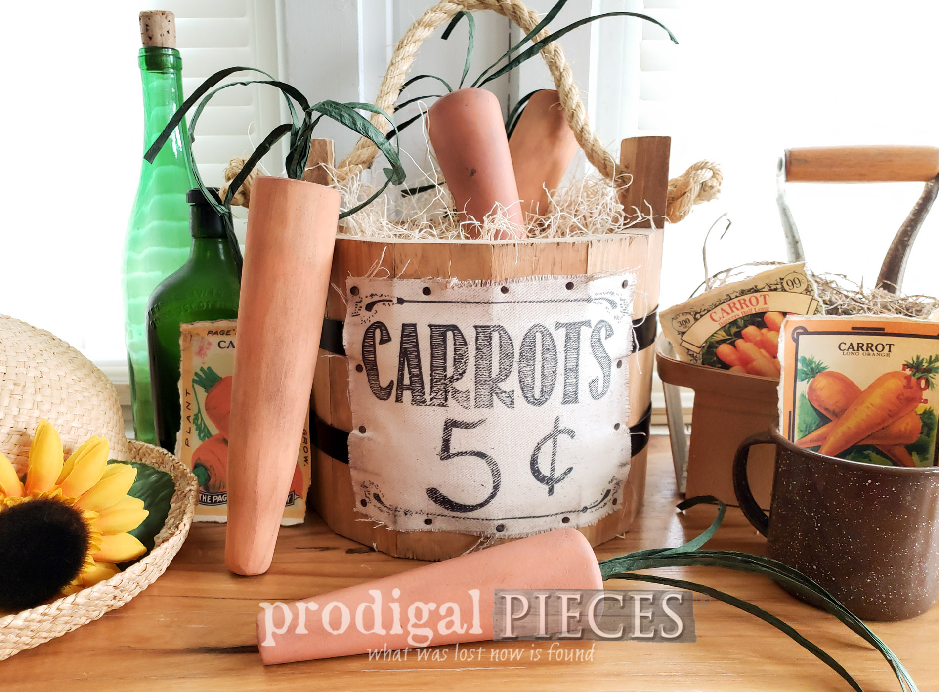 DIY Rustic Carrots from Upcycled Furniture Legs