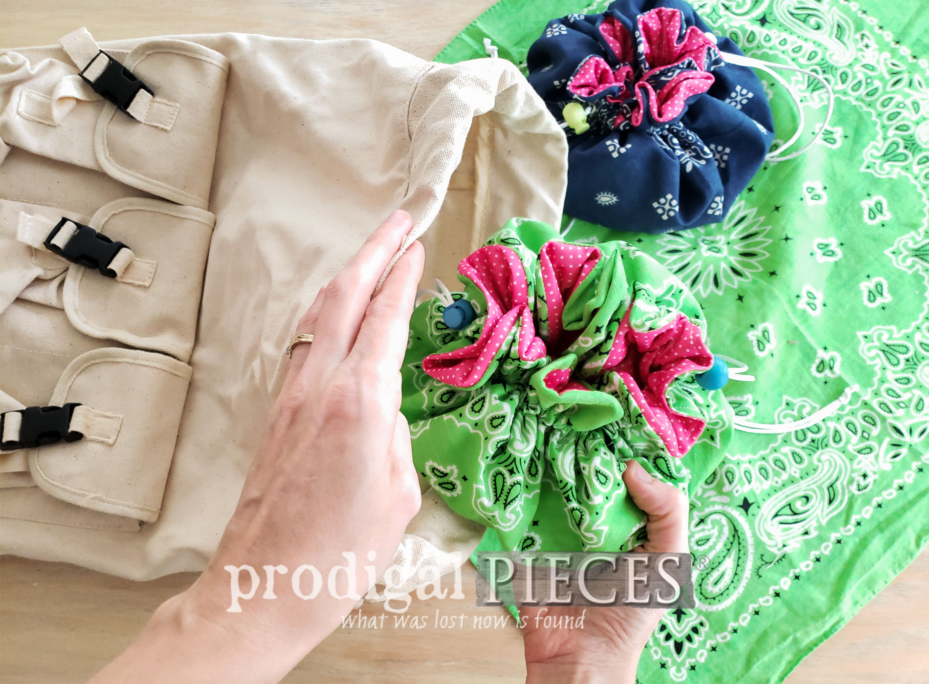 Upcycled Bandana DIY Drawstring Bag