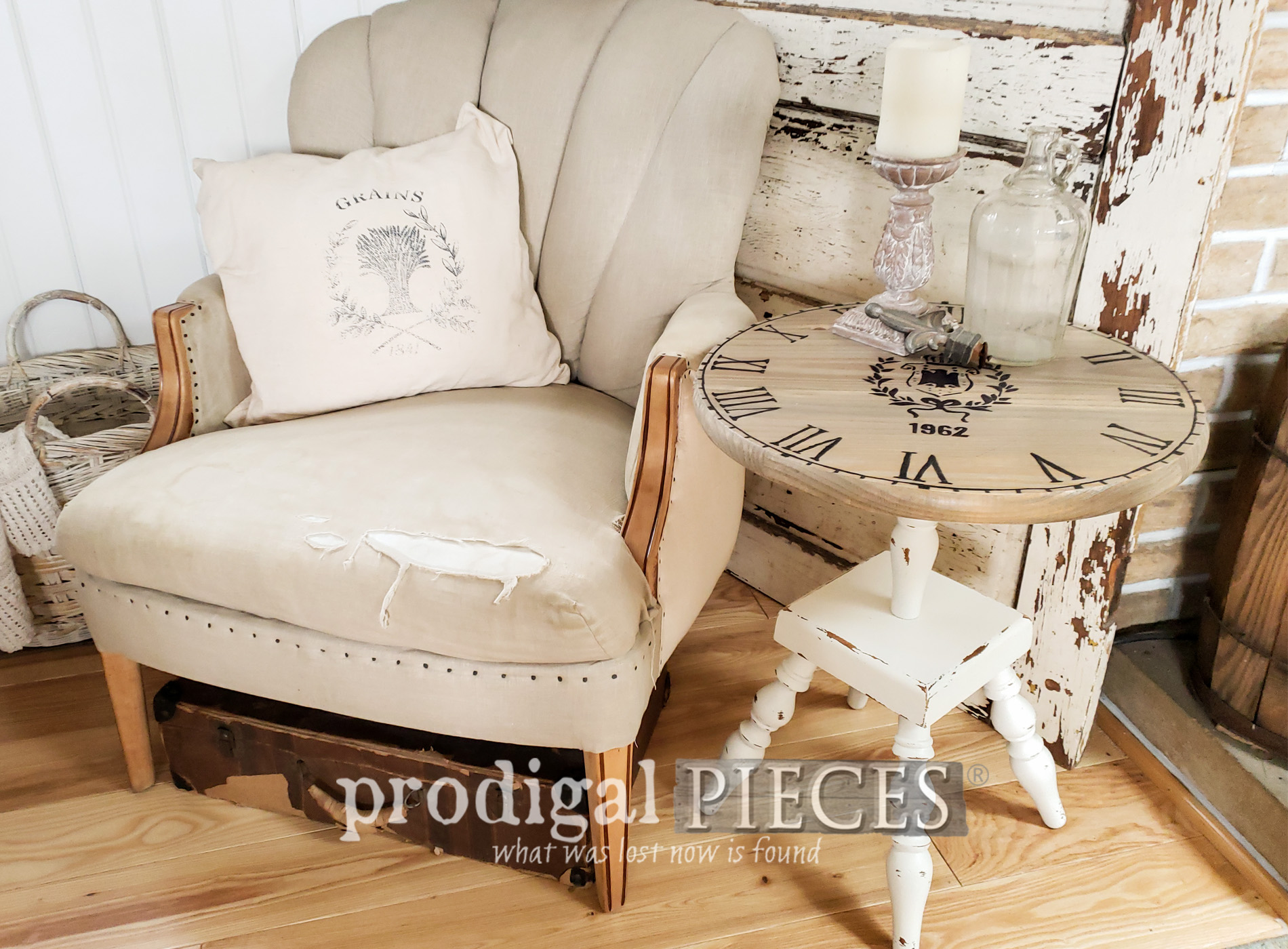 Upcycled Clock Face Table DIY Style