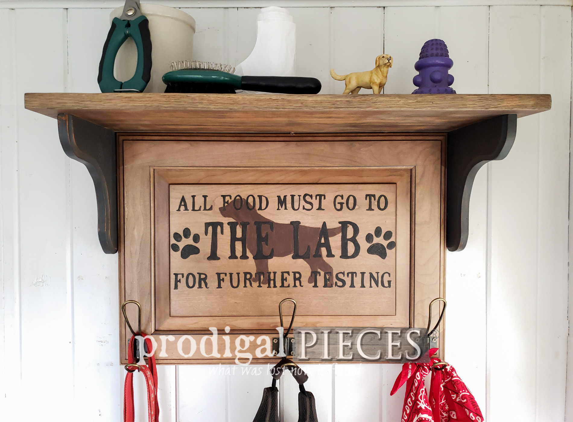 Upcycled Pet Organizer Rack Sign