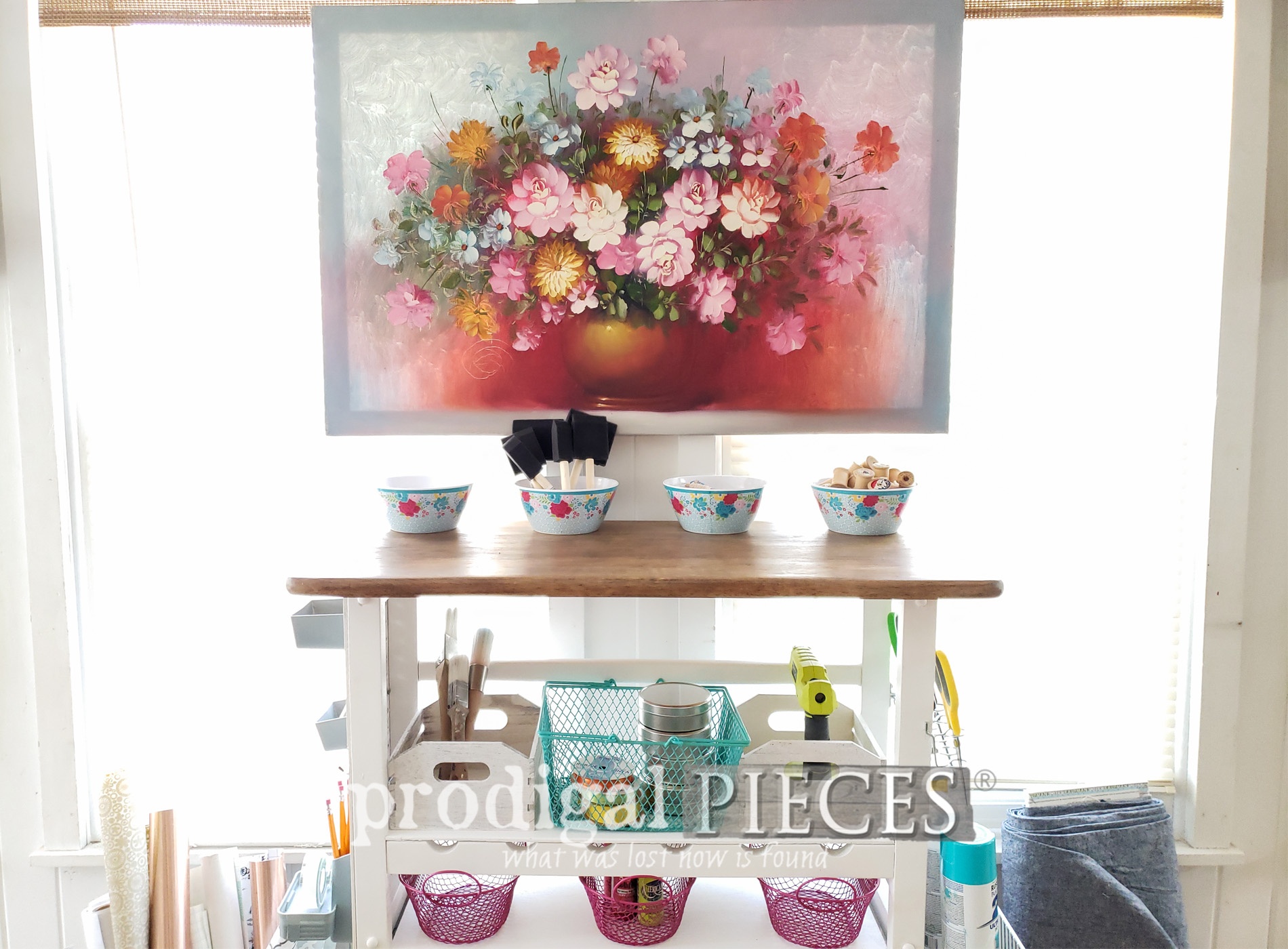 Upcycled Wine Rack Craft Cart Tutorial