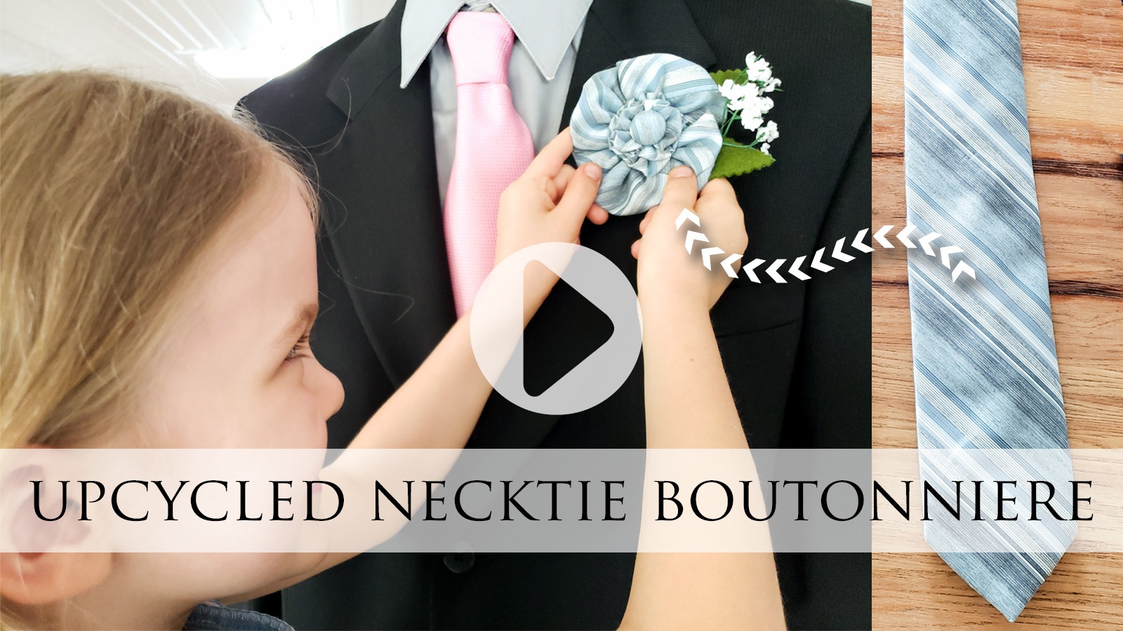 Video Tutorial for Upcycled Necktie Boutonniere for Father's Day | prodigalpieces.com prodigalpieces diy refashion fathersday crafts