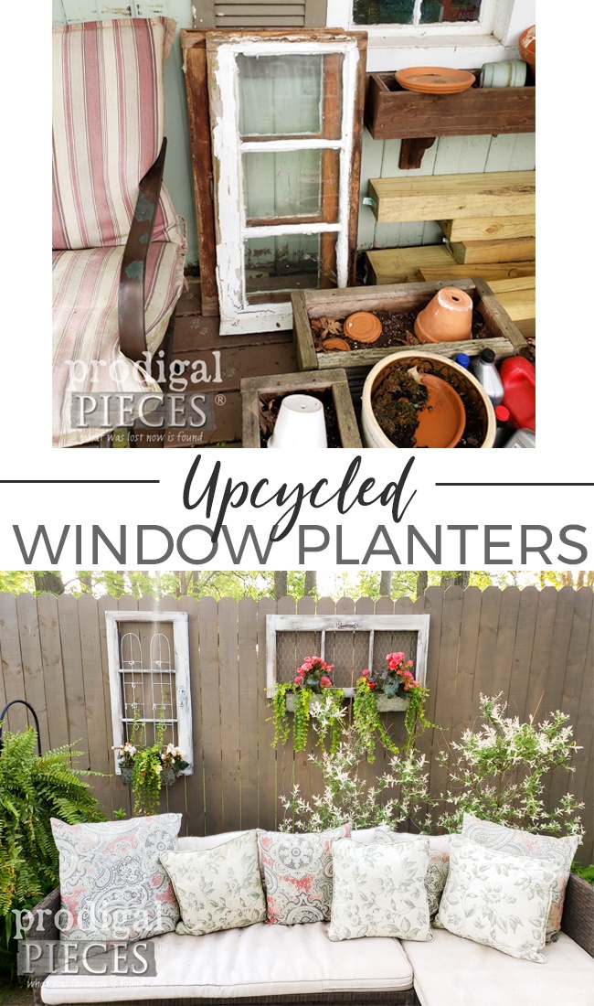 Don't toss those old windows! Instead, create an upcycled window planter by Larissa of Prodigal Pieces | prodigalpieces.com prodigalpieces garden diy home homdecor farmhouse garden
