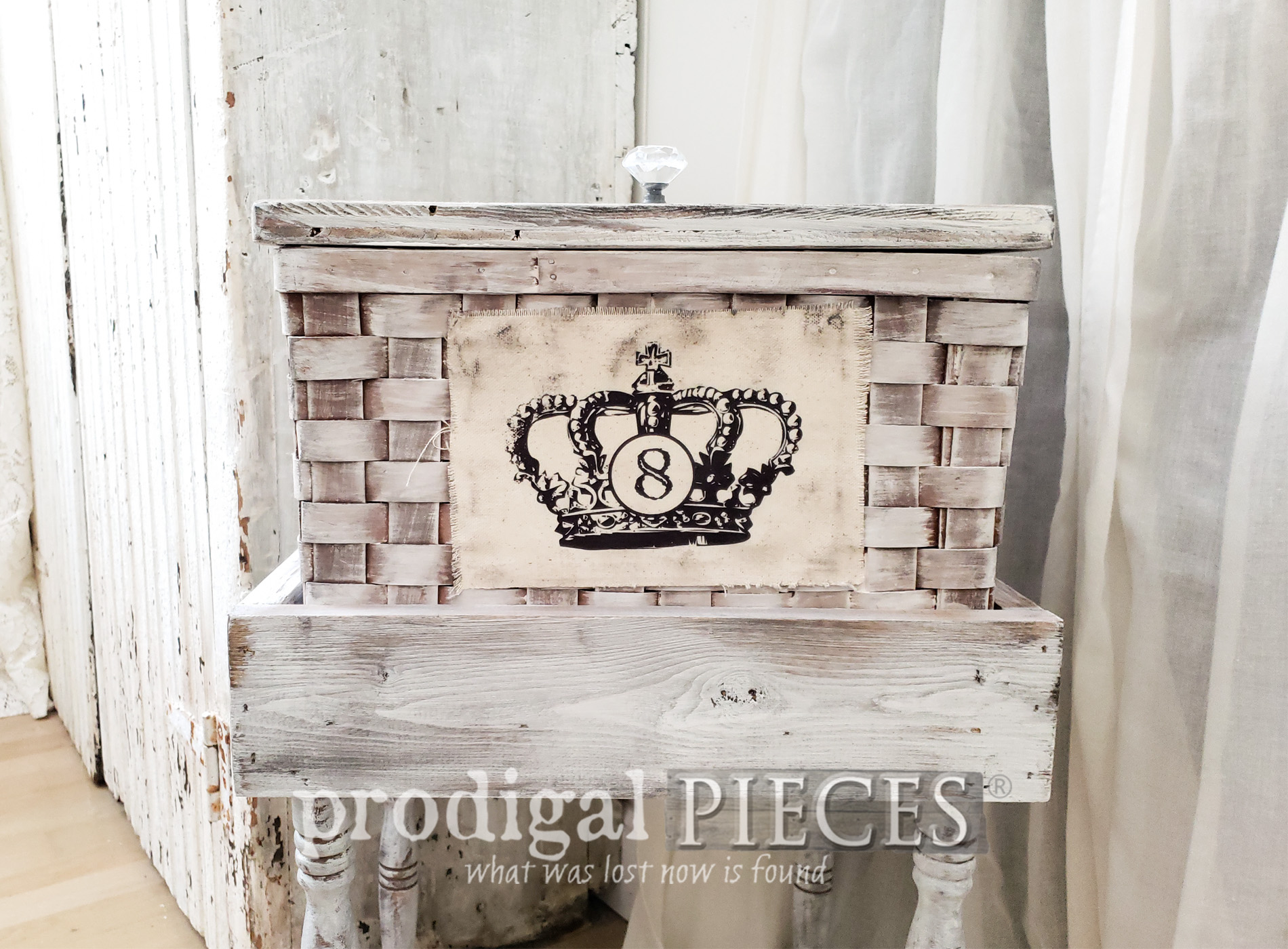 Upcycled Basket Table With Storage