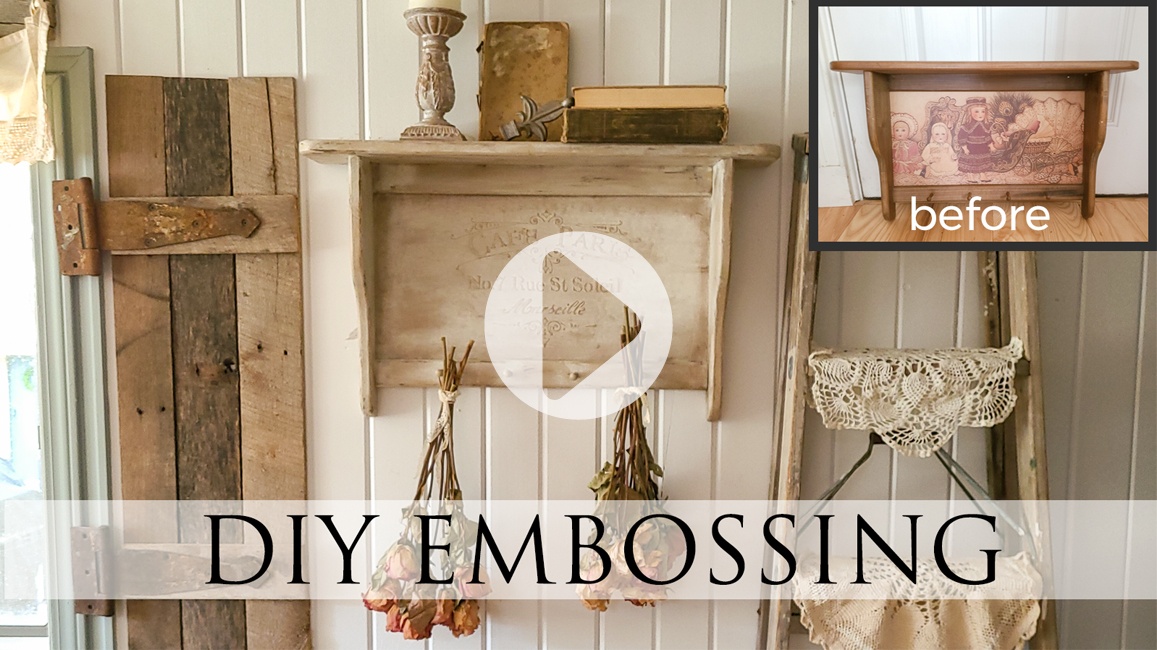 DIY Embossing Vintage Shelf Tutorial by Larissa of Prodigal Pieces | prodigalpieces.com prodigalpieces