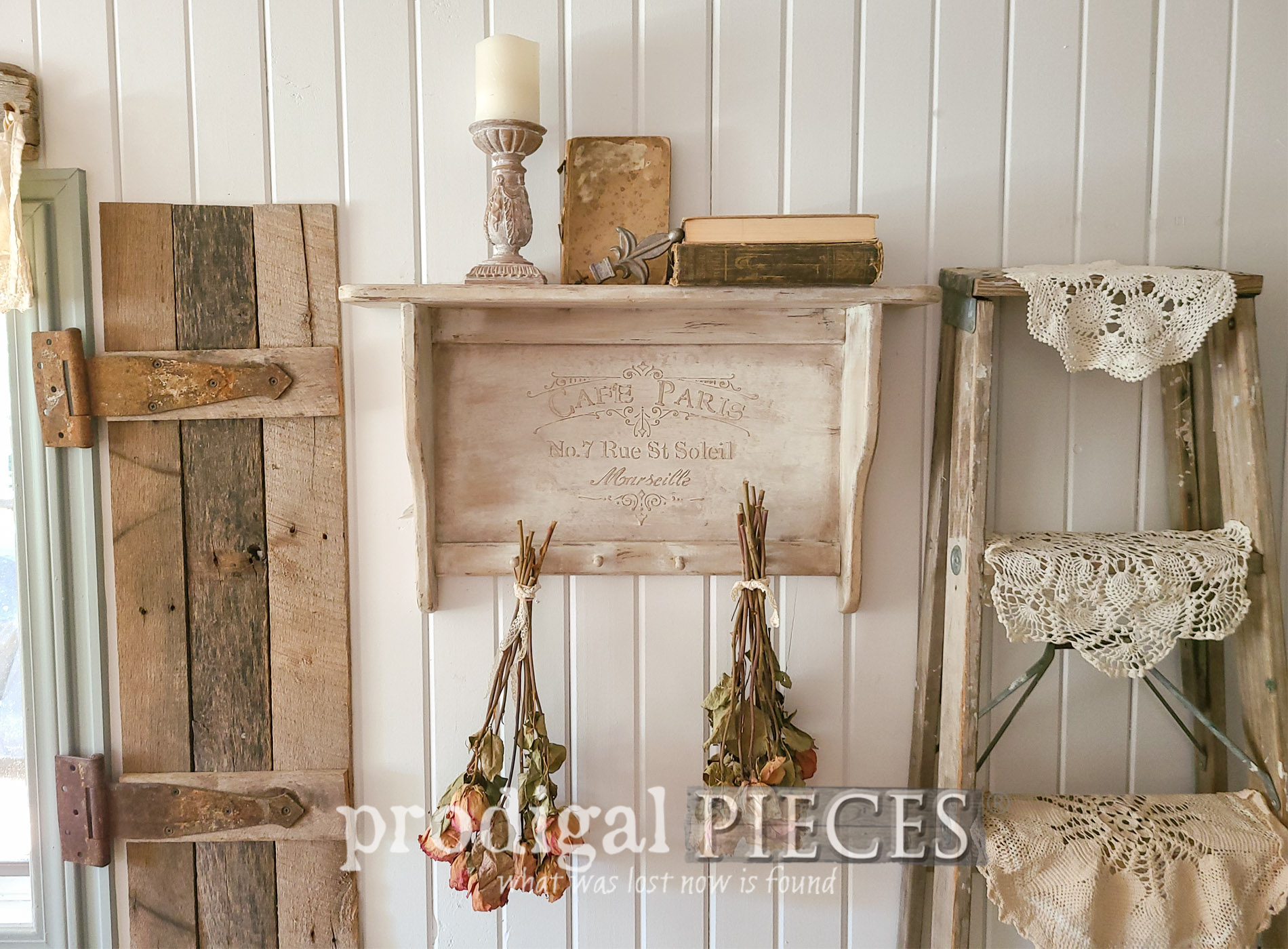 Vintage Shelf Update ~ DIY Embossing