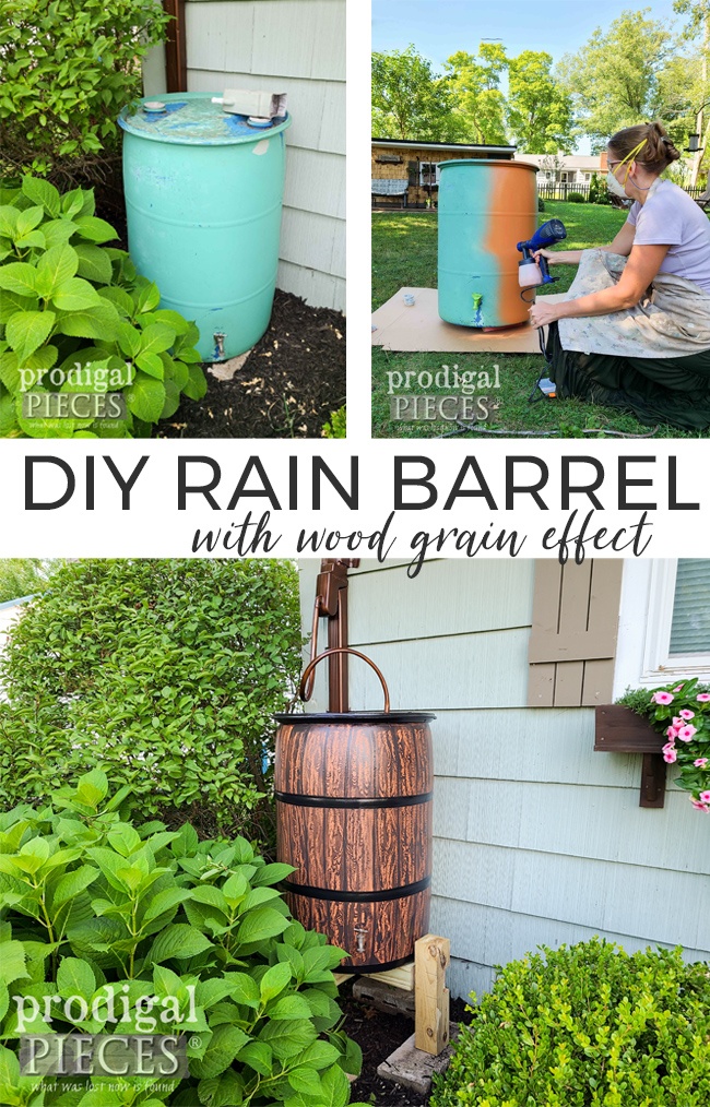 A food grade drum can become a functional and decorative asset to your garden as a DIY rain barrel by Prodigal Pieces | prodigalpieces.com prodigalpieces diy garden selfsufficient home