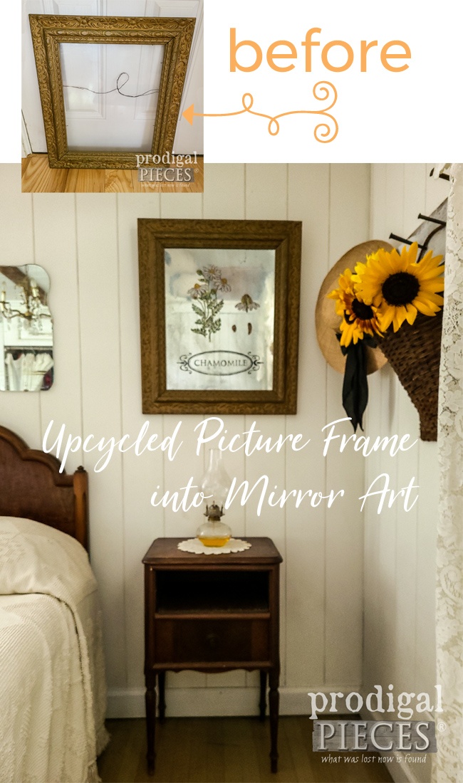 Grab that old picture frame and create upcycled mirror art. Video tutorial by Larissa of Prodigal Pieces | prodigalpieces.com prodigalpieces diy home homedecor farmhouse