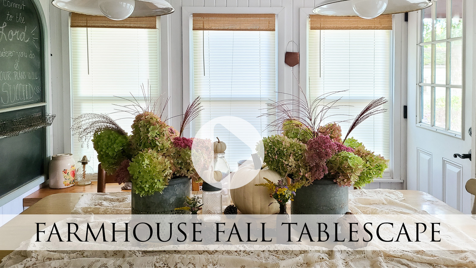 DIY Video Tutorial for a Farmhouse Fall Tablescape by Larissa of Prodigal Pieces | prodigalpieces.com prodigalpieces