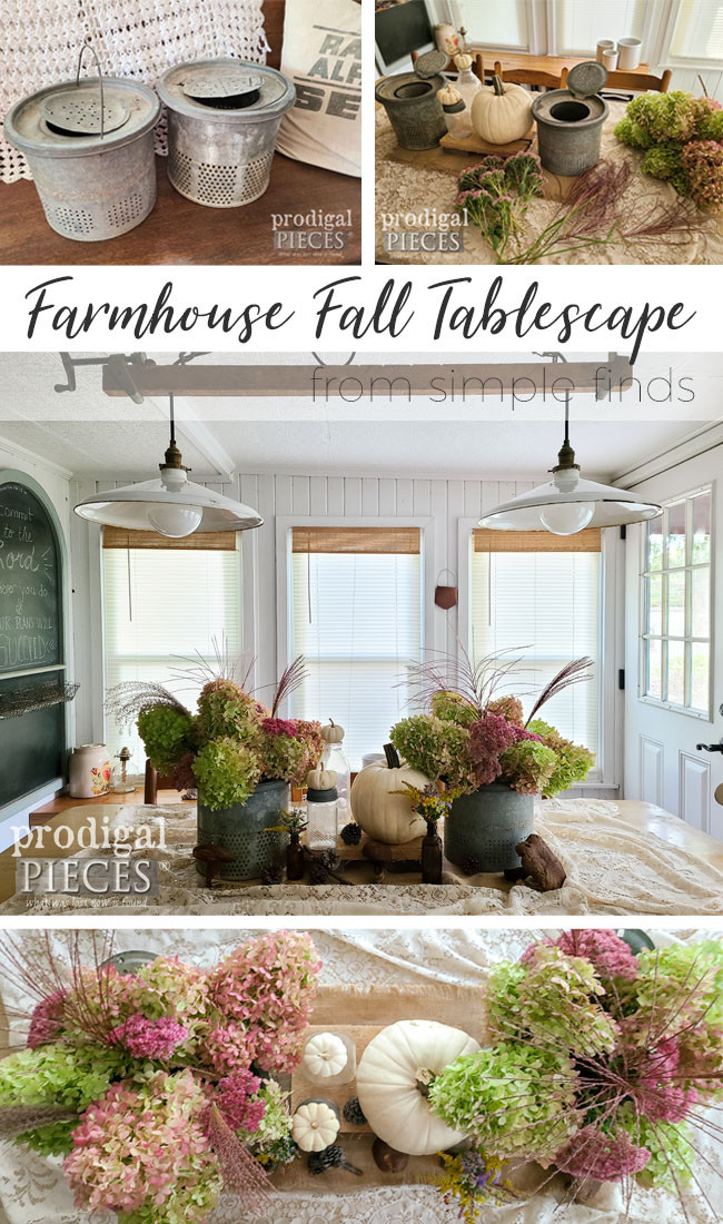 Skip the box store and keep your fall decor simple with this DIY farmhouse tablescape by Larissa of Prodigal Pieces | prodigalpieces.com prodigalpieces fall farmhouse dining upcycled