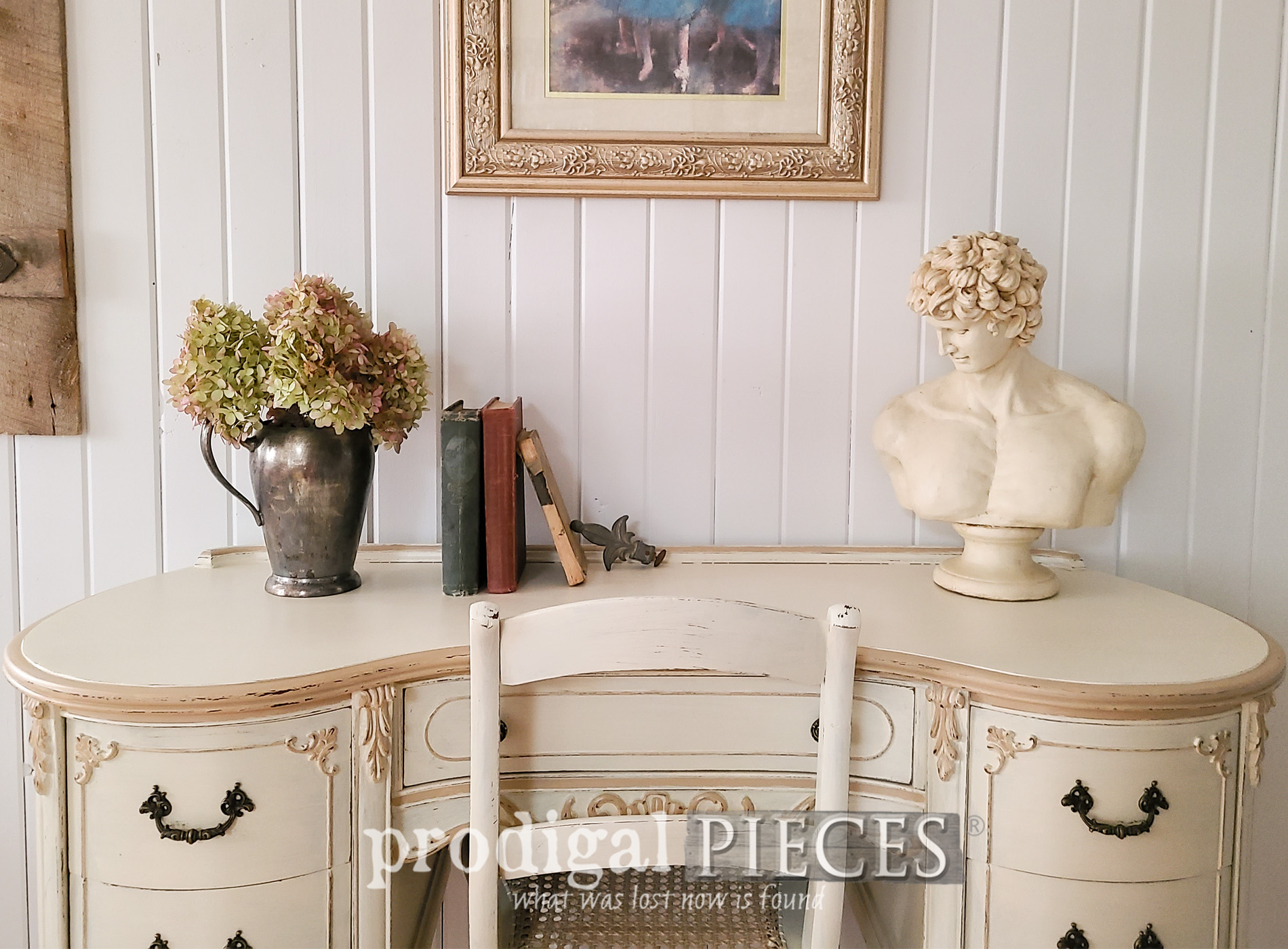 French Provincial Kidney Desk Makeover
