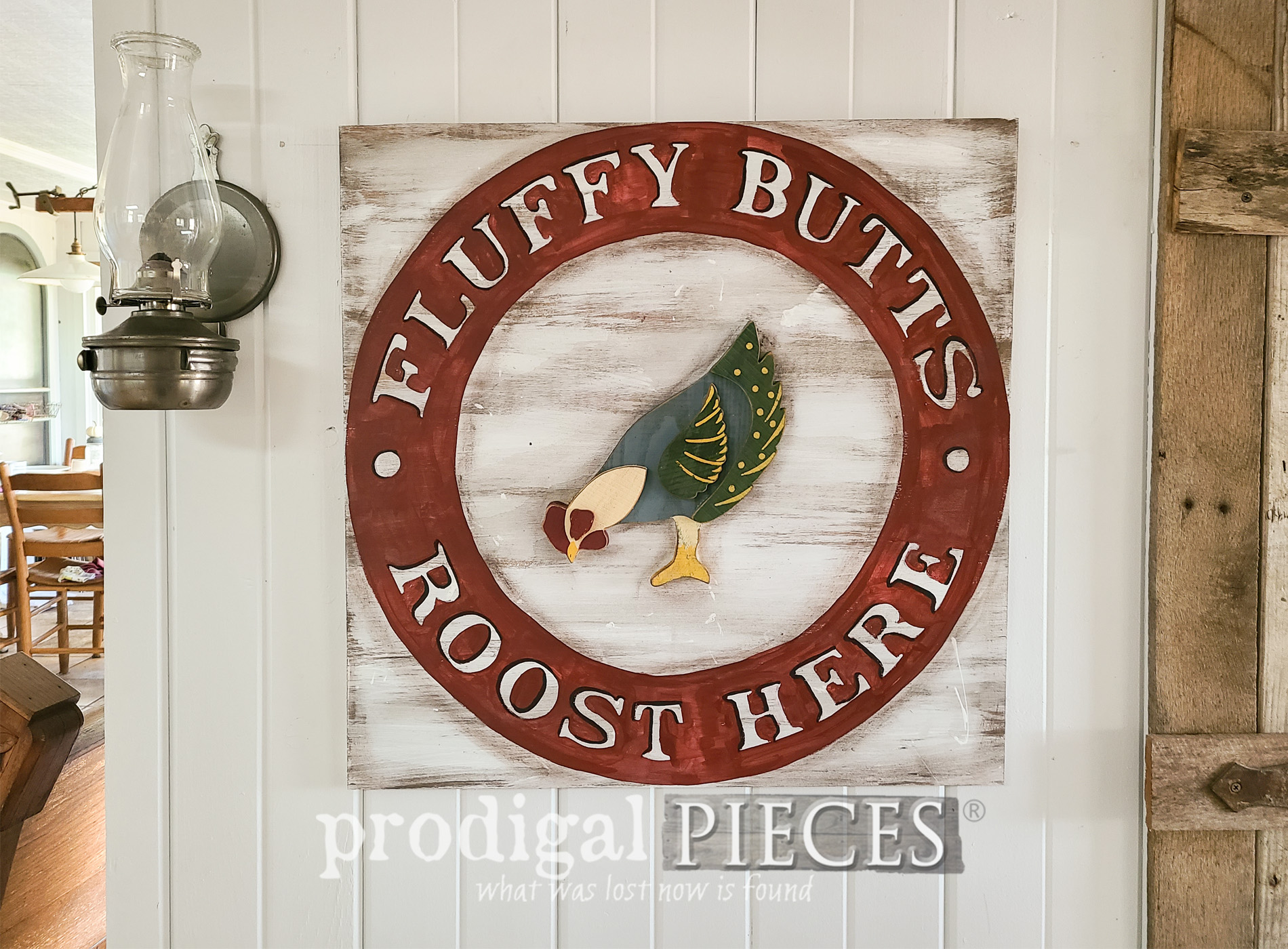Farmhouse Chicken Sign for Home Decor