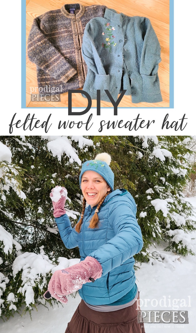 DIY Felted Wool Sweater Hat created from Upcycled Sweaters by Larissa of Prodigal Pieces | prodigalpieces.com prodigalpieces diy fashion repurposed upcycled