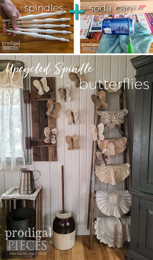 Upcycled Spindle Butterflies for Salvaged Art Style by Larissa of Prodigal Pieces | prodigalpieces.com prodigalpieces diy crafts art home homedecor