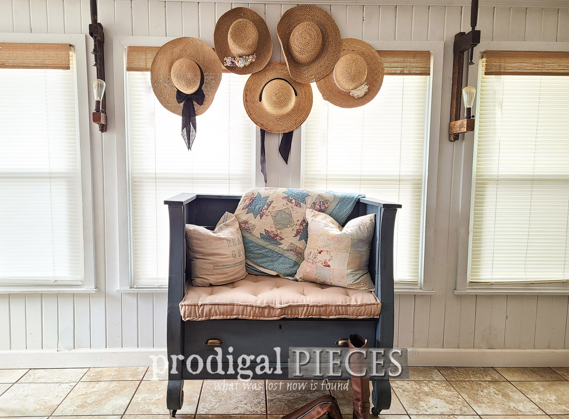 Antique Empire Chest Upcycled into Bench