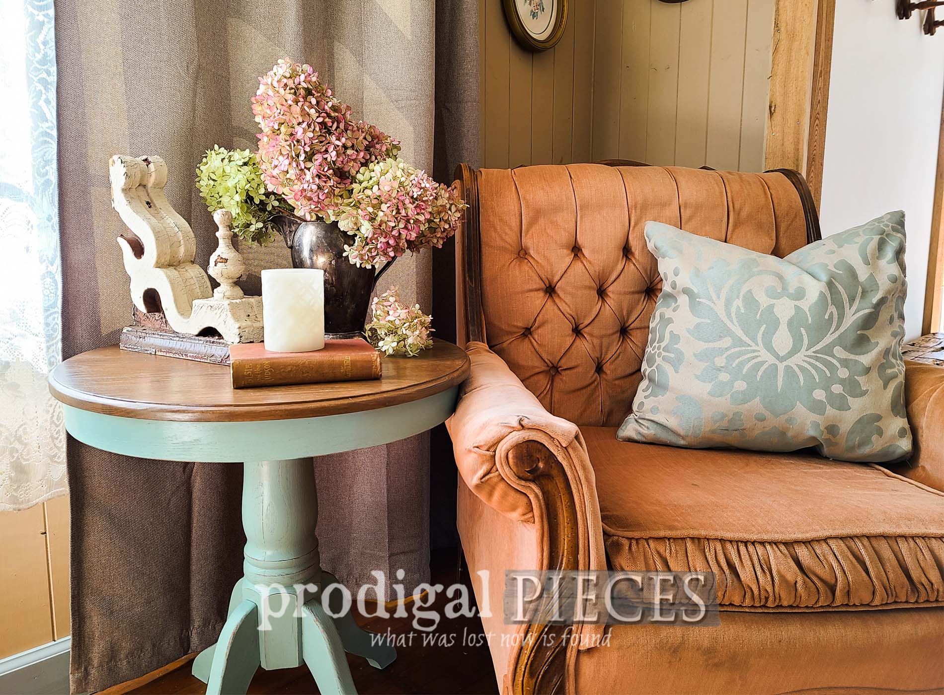 Oak Pedestal Table Makeover & Repair