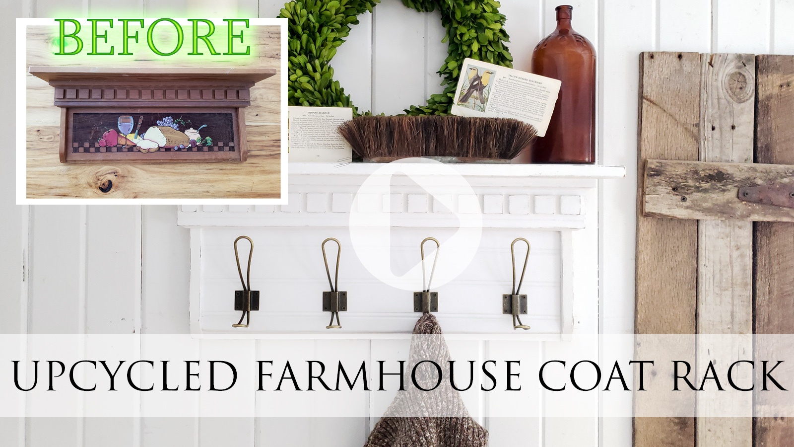 Video Tutorial for DIY Upcycled Farmhouse Coat Rack by Larissa of Prodigal Pieces | prodigalpieces.com prodigalpieces