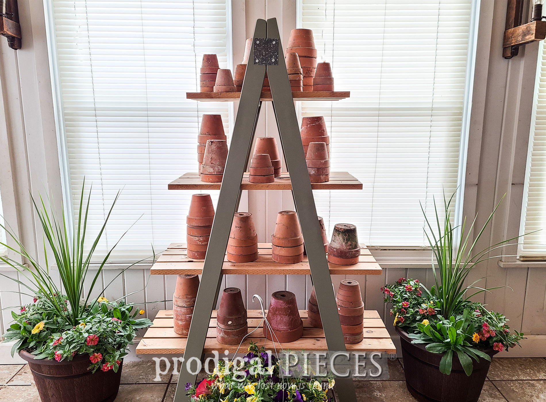 Upcycled Bunk Bed Ladder for Home Decor