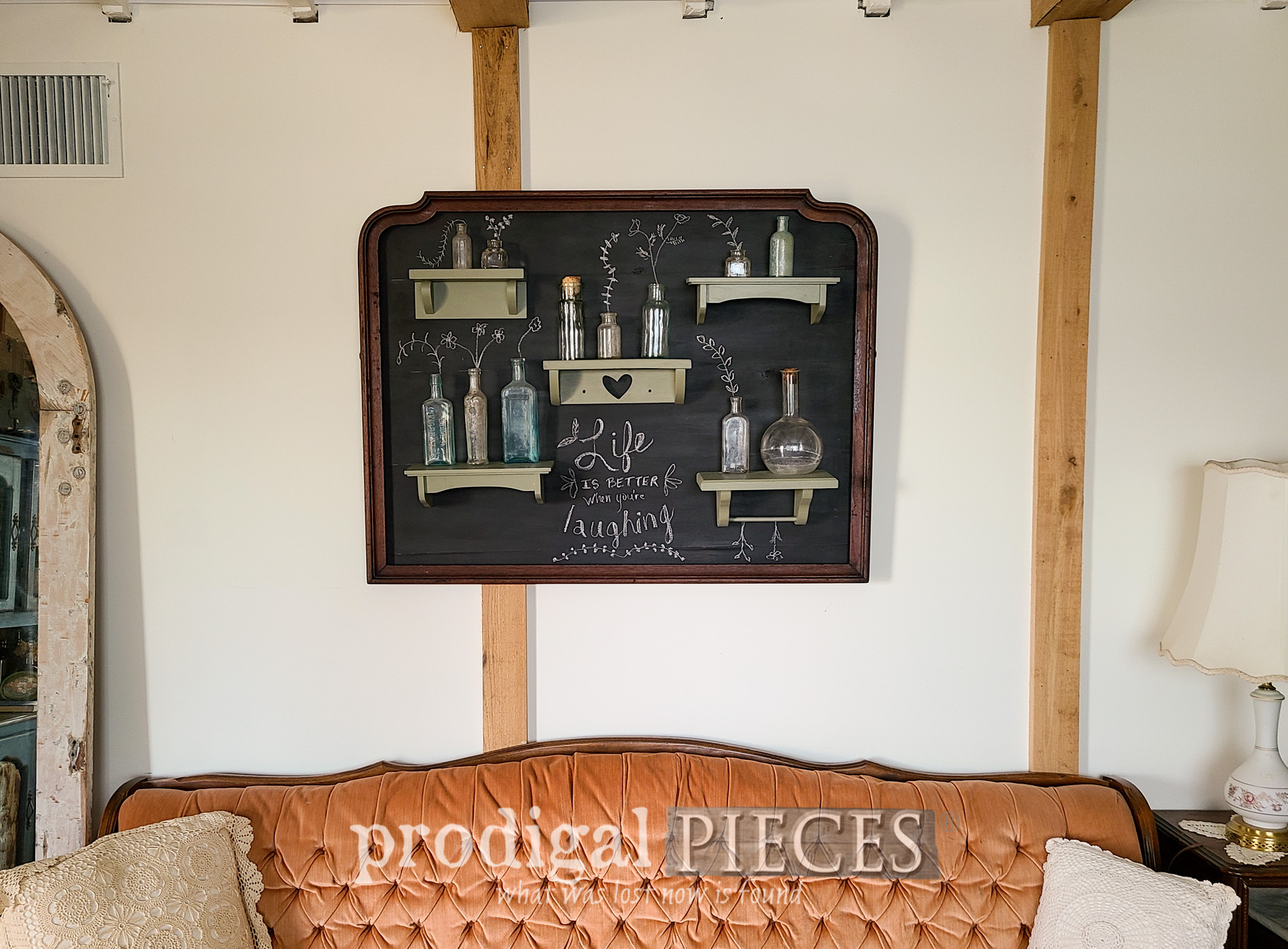 Upcycled Mirror Frame into Wall Decor