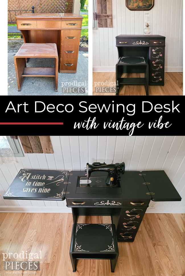 Art Deco Sewing Desk Gets New Life by Larissa of Prodigal Pieces | prodigalpieces.com prodigalpieces furniture home homedecor diy vintage