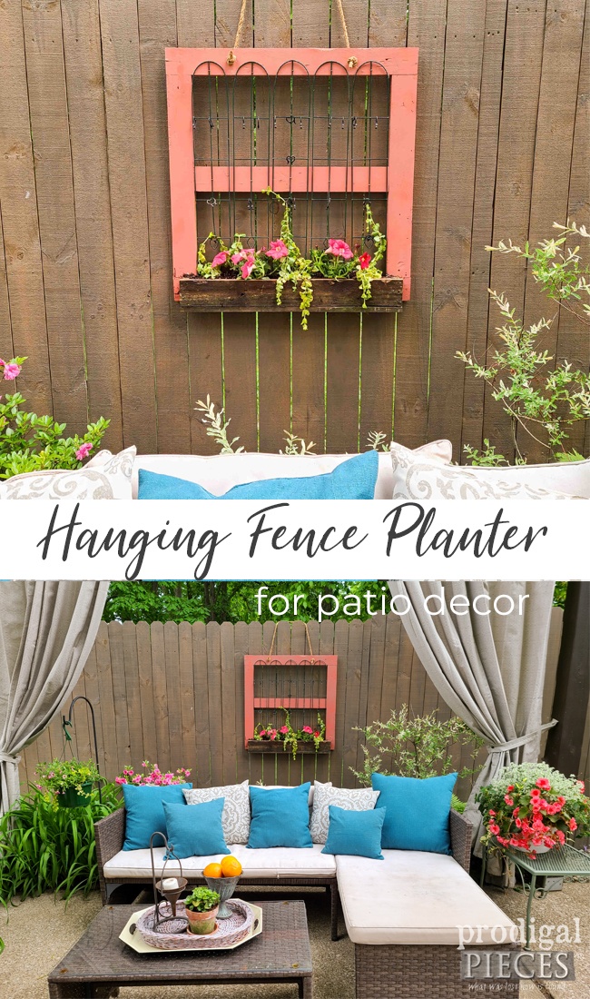 Build a hanging fence planter using reclaimed wood & materials to add texture and charm to your home decor | by Prodigal Pieces | prodigalpieces.com prodigalpieces garden home homedecor patio