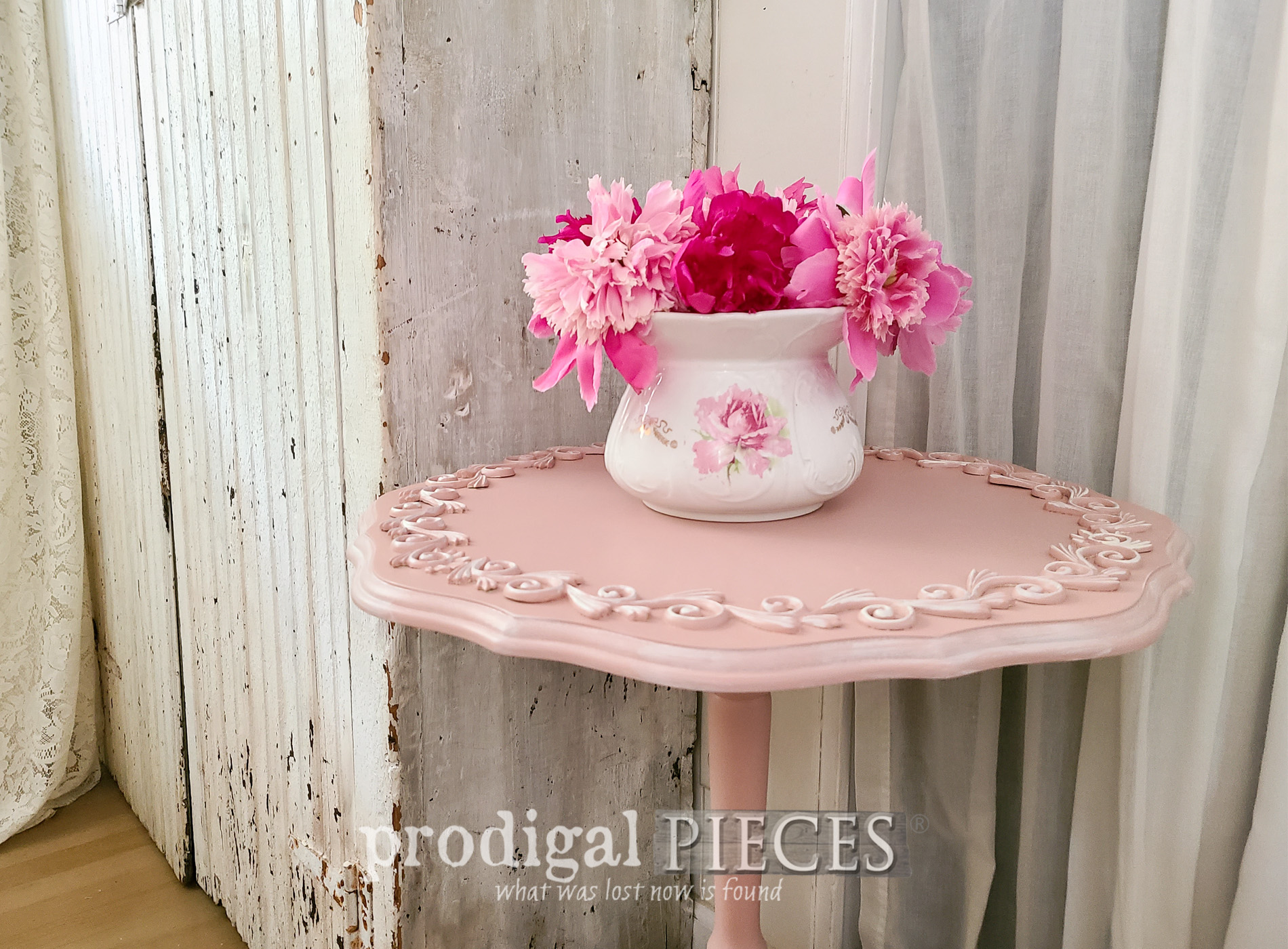 Tilt Top Table Makeover from the Curb