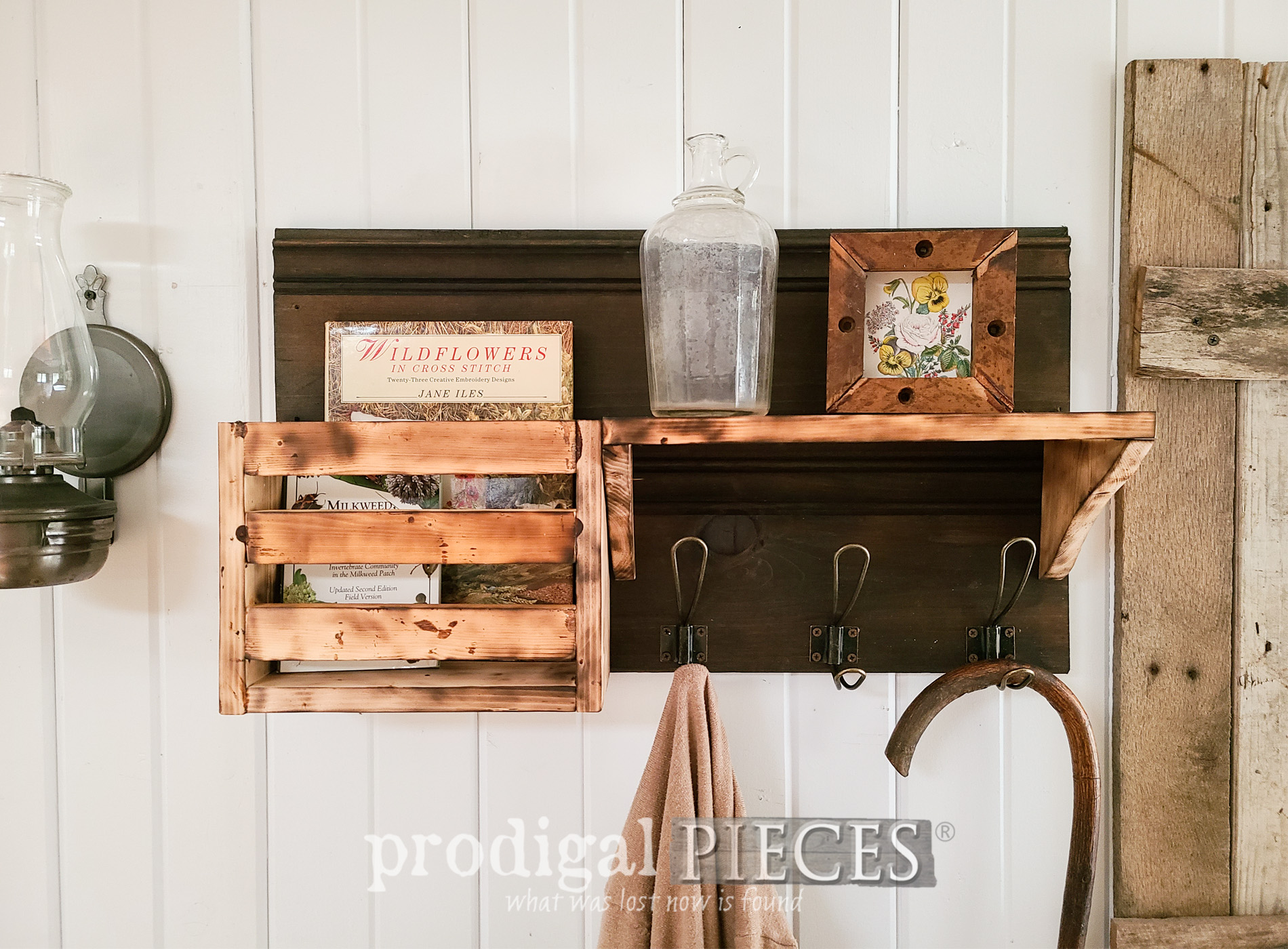 DIY Scorched Wood Storage Shelf