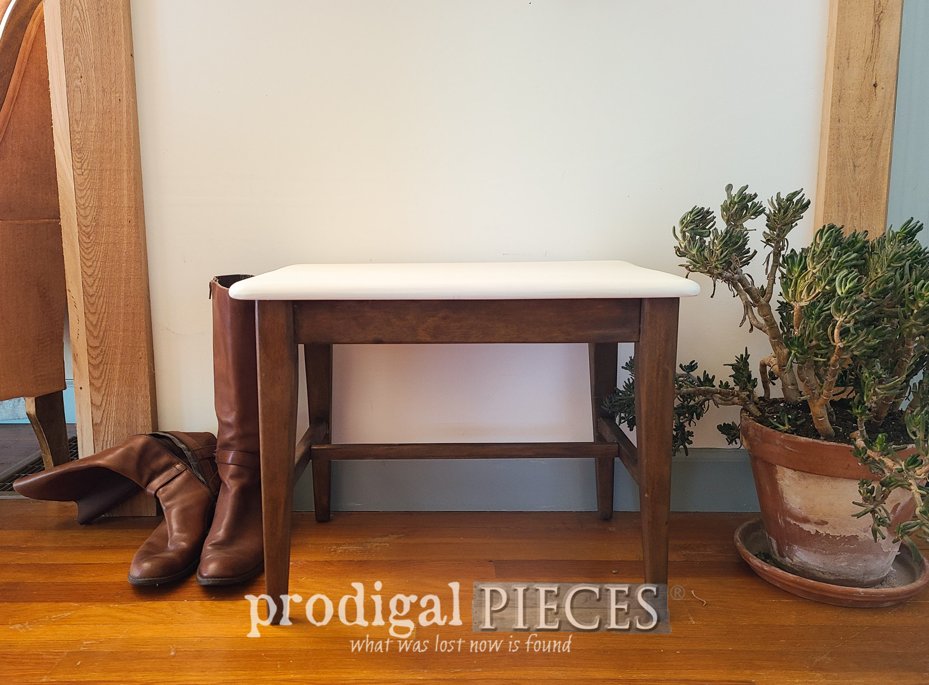 Mid Century Modern Bench Seat with Updated Look
