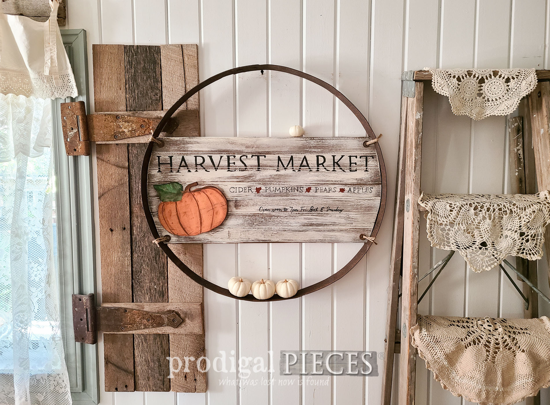 Reclaimed Whiskey Barrel Ring Fall Art