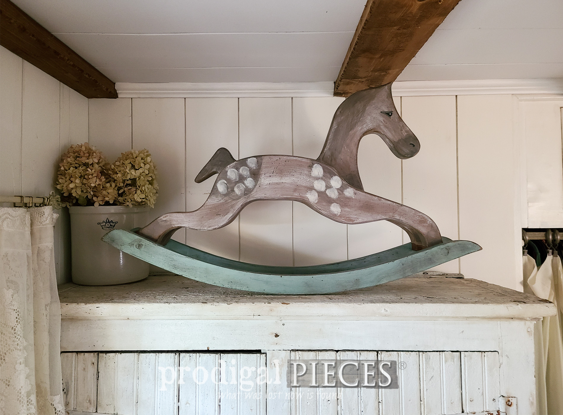 Antique Rocking Horse from Upcycled Parts