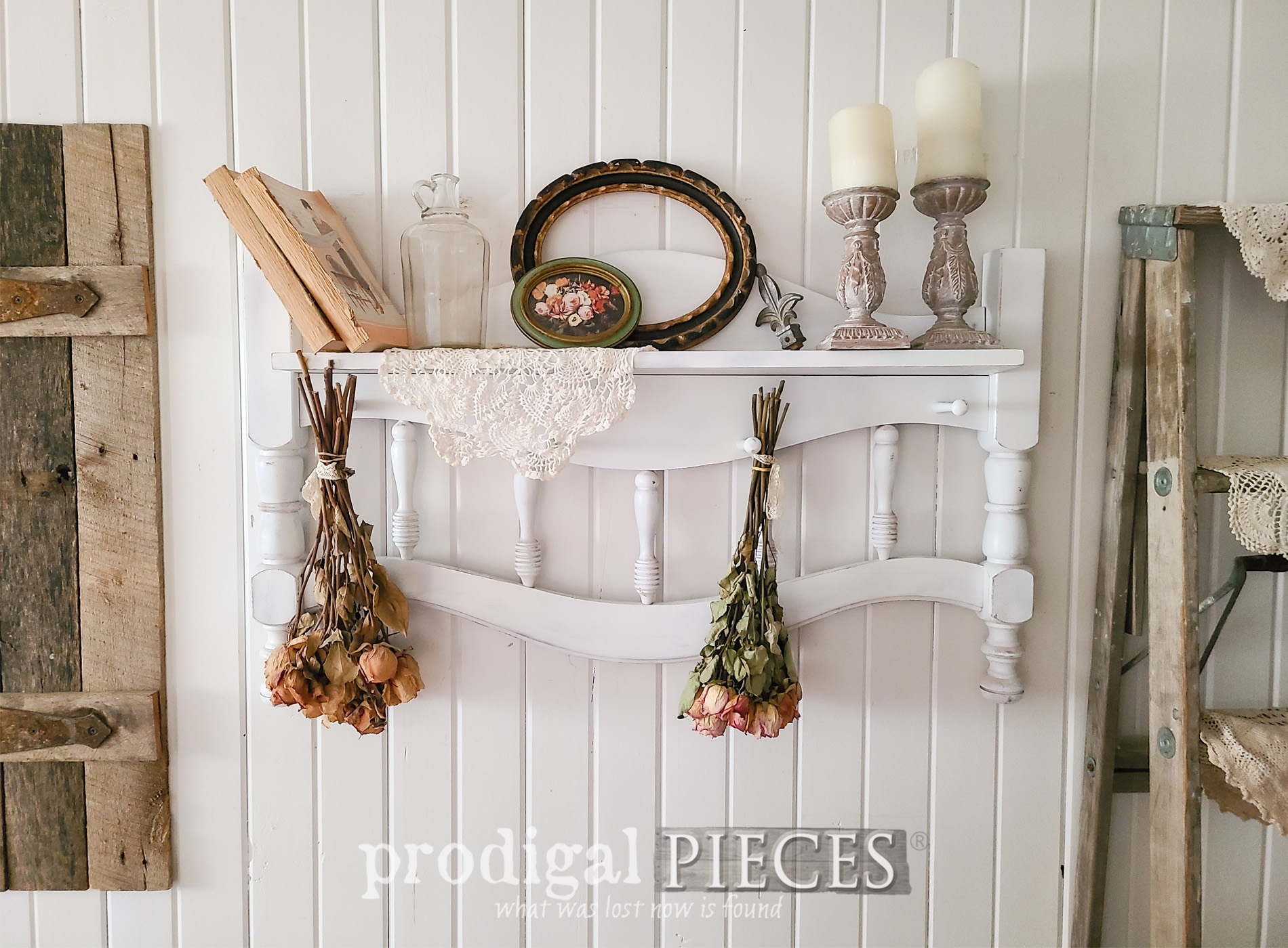 Upcycled Headboard into Entry Rack