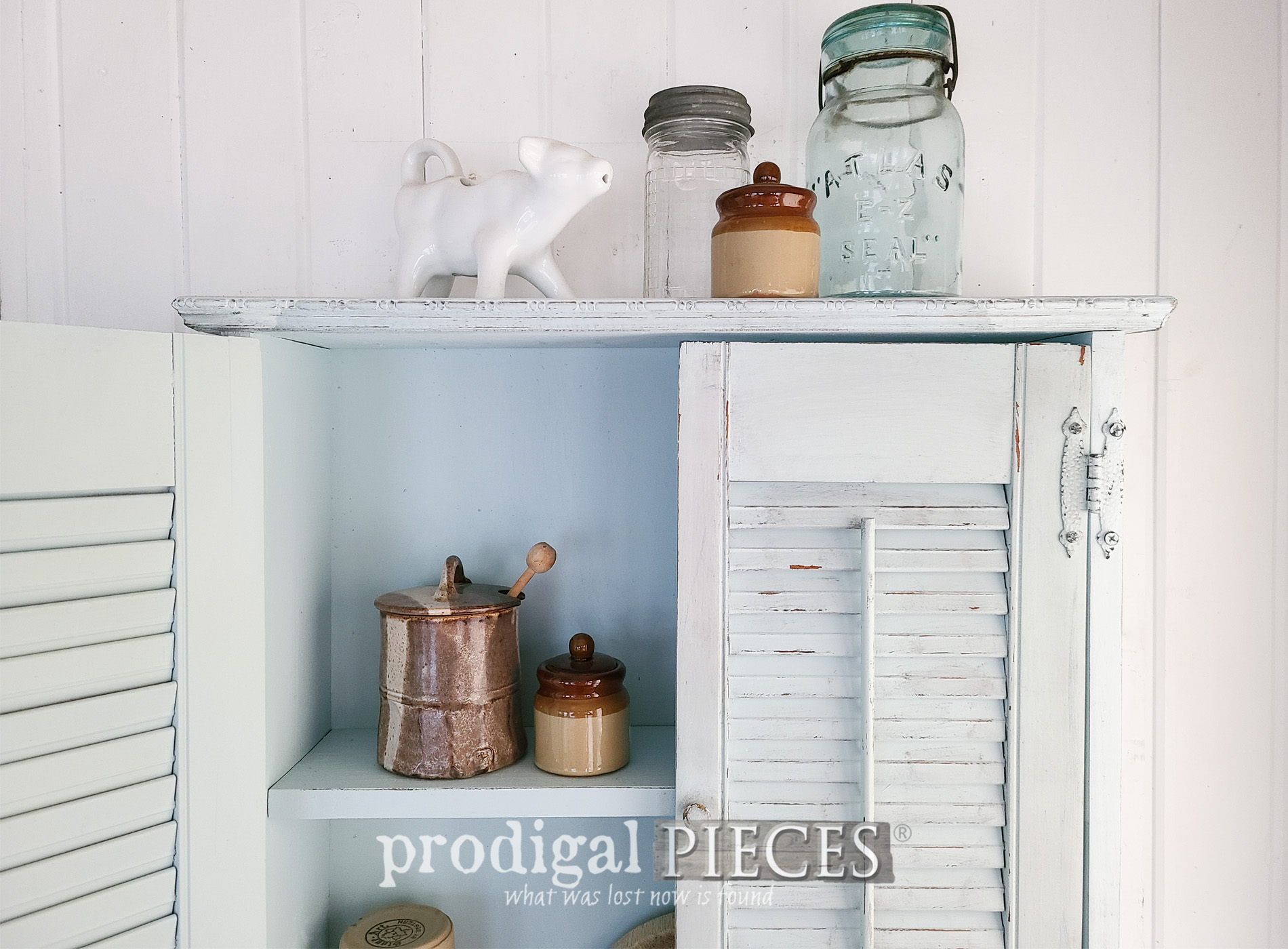 Upcycled Shutters Cabinet for Home Decor