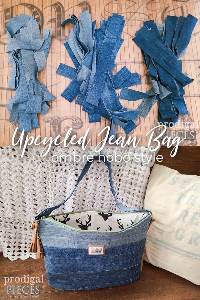 Don't toss those old jeans! Instead create a DIY denim bag in hobo style by Larissa of Prodigal Pieces | prodigalpieces.com prodigalpieces bag diy sewing refashion fashion