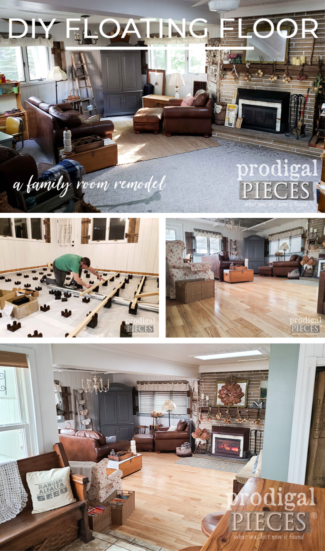 DIY Floating Floor for a Farmhouse Family Room Remodel | prodigalpieces.com prodigalpieces diy floor home remodeling farmhouse