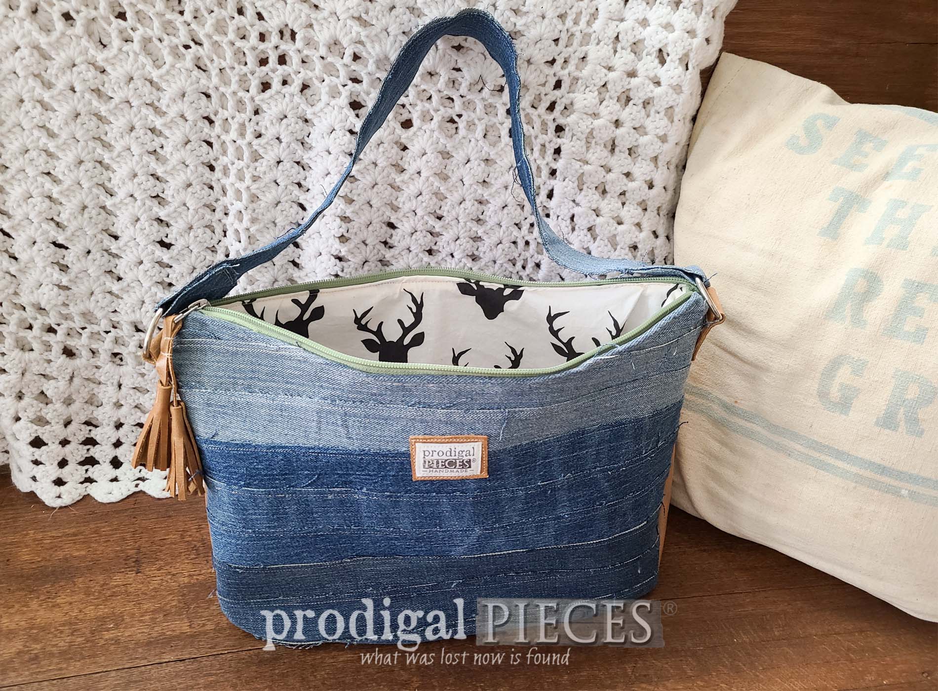 DIY Denim Bag ~ Ombre Hobo Refashion